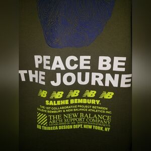New Balance Salehe Bembury kangaroo pockets Graphic Olive Green hoodie sweater